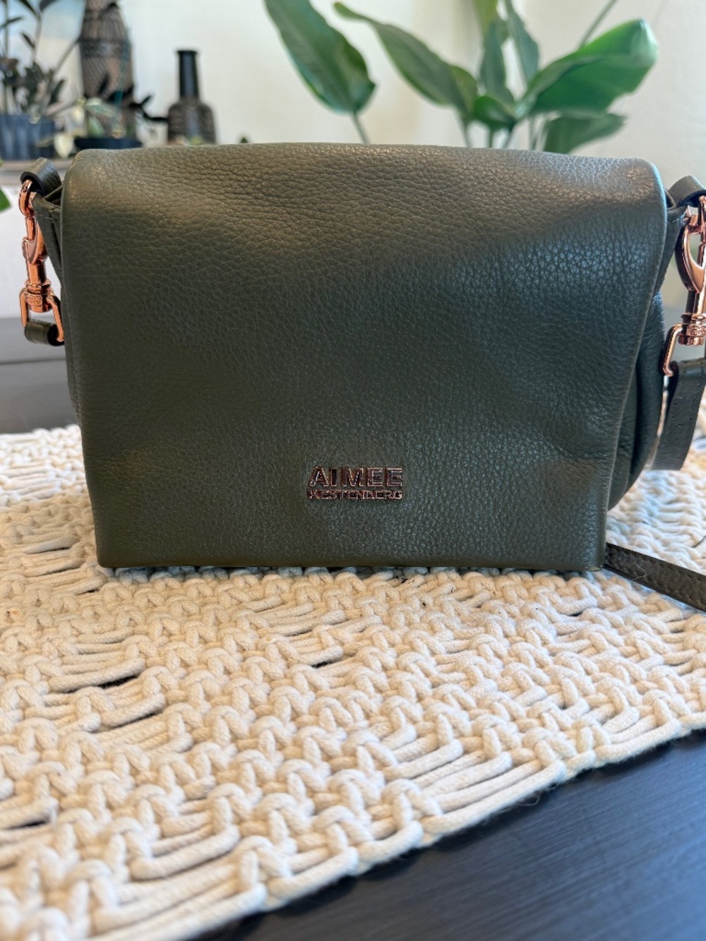 Aimee Kestenberg Leather Small Dark Green Handbag